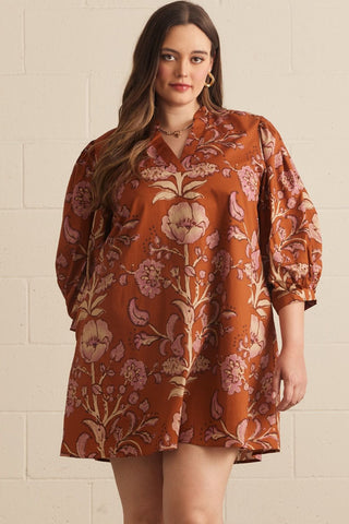 Autumn Ivy Dress in Rust