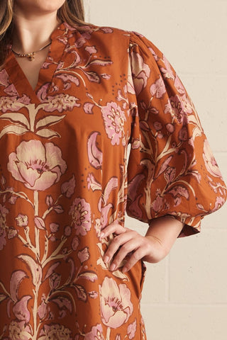 Autumn Ivy Dress in Rust