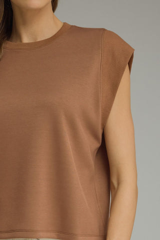 Mocha Cap Sleeve Knit Top