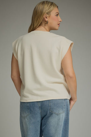 Ecru Cap Sleeve Knit Top