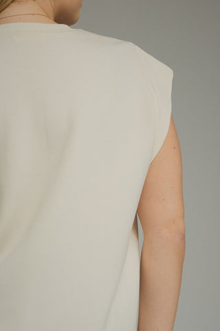 Ecru Cap Sleeve Knit Top