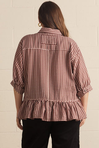 Red Bean Gingham Blouse