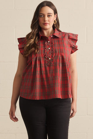 Red Perfectly Plaid Blouse