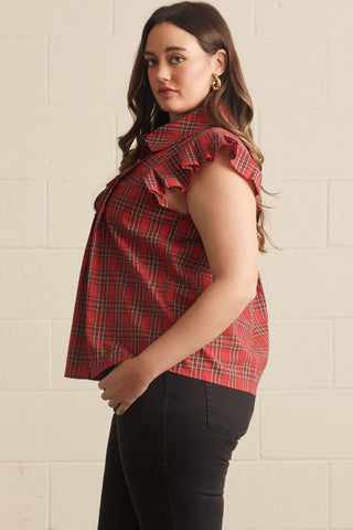 Red Perfectly Plaid Blouse