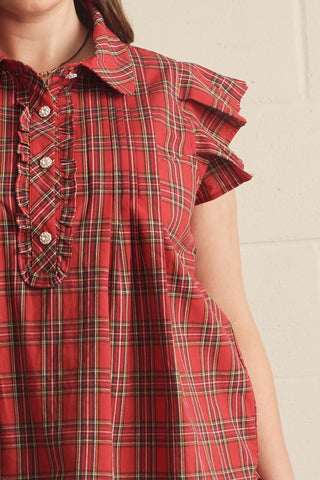 Red Perfectly Plaid Blouse