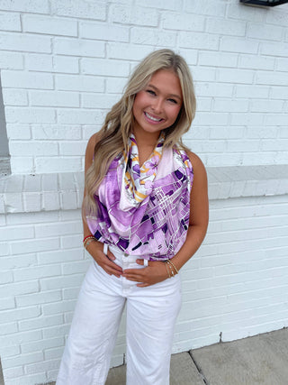 Large Baton Rouge Map Watercolor Scarf